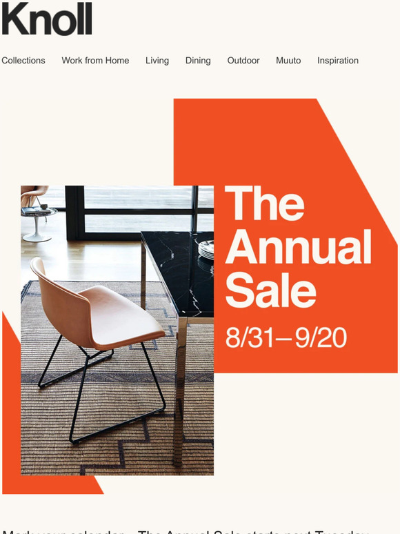 Knoll The Annual Sale starts next week! Milled