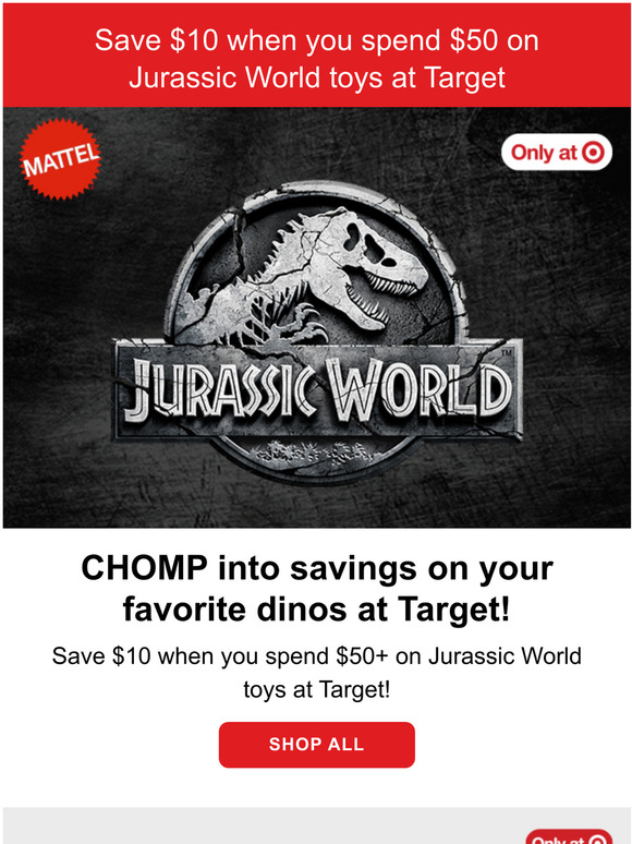 Save $10 on Jurassic World Toys at Target!