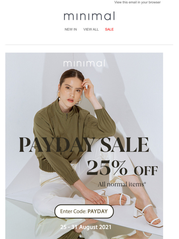 PAYDAY SALE: 25% OFF all normal items