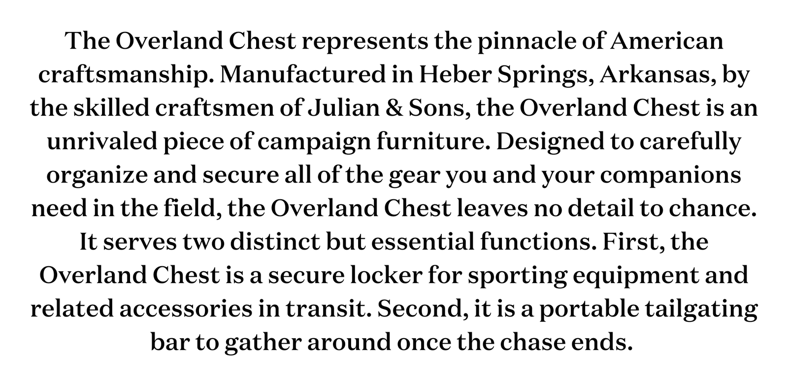 Overland chest julian and sons
