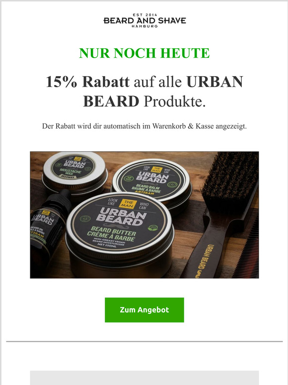 Nur noch heute - Tolle Angebote von Beard and Shave