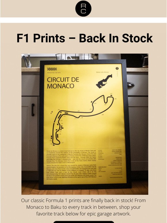 Formula 1 Prints Are Back In Stock 
