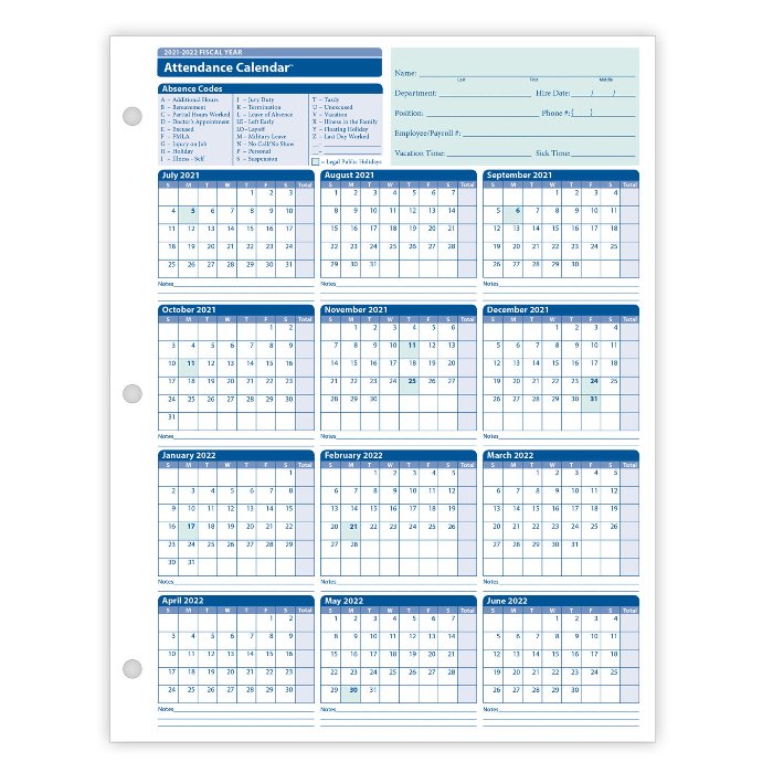 2022 Employee Attendance Calendar Thesuppliesshops.com: 2022 Academic And Fiscal Year Calendars Now  Available! | Milled