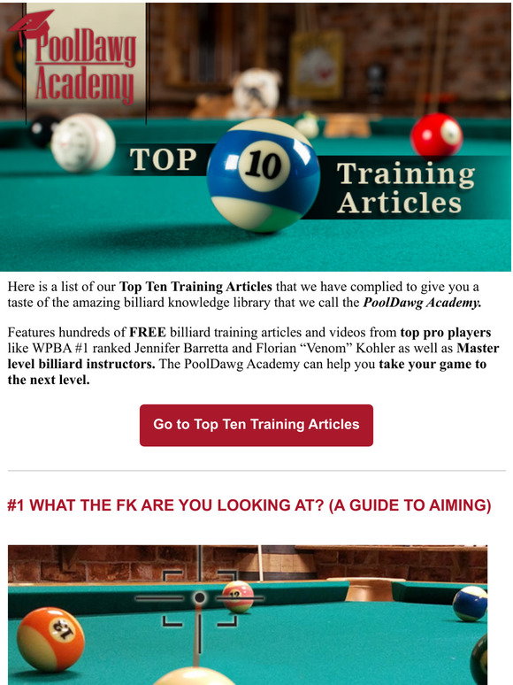 Pool Table Training PoolDawg: Top 10 Billiard Training Articles of All Time! | Milled