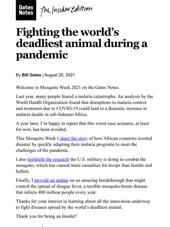 Fighting the worlds deadliest animal during a pandemic