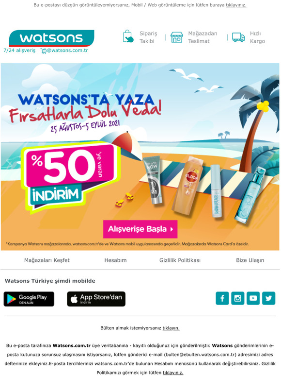 Yaza Frsatlarla Dolu Veda Watsonsta!