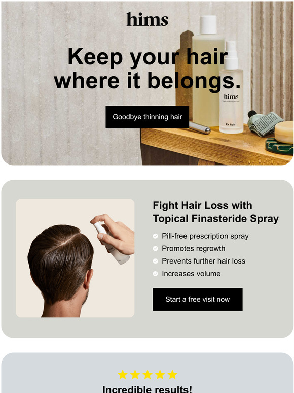 hims Meet the spray that fights hair loss. Milled