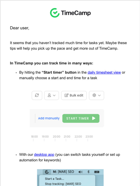 How to track time in TimeCamp