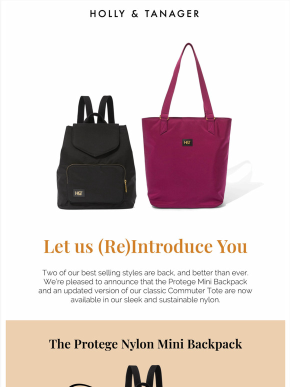 Say Hello to the Protege Nylon Mini Backpack and Commuter Nylon Tote