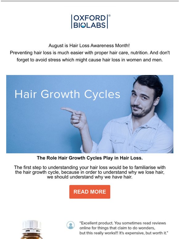 Hair Loss Awareness month - Oxford Biolabs updates