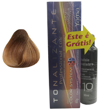 Pack  Tonalizante 3D N. 7.7 Louro Médio Marrom + Emulsão Professional Color 10Vol 60ml