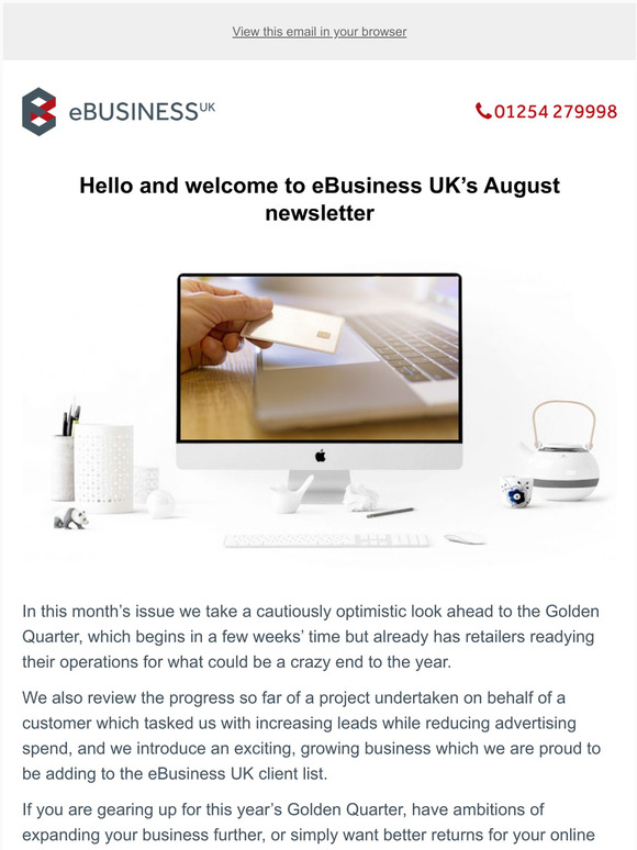 August newsletter: What does the Golden Quarter hold for your business