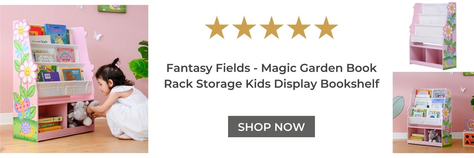 FANTASY FIELDS - MAGIC GARDEN BOOK RACK STORAGE KIDS DISPLAY BOOKSHELF