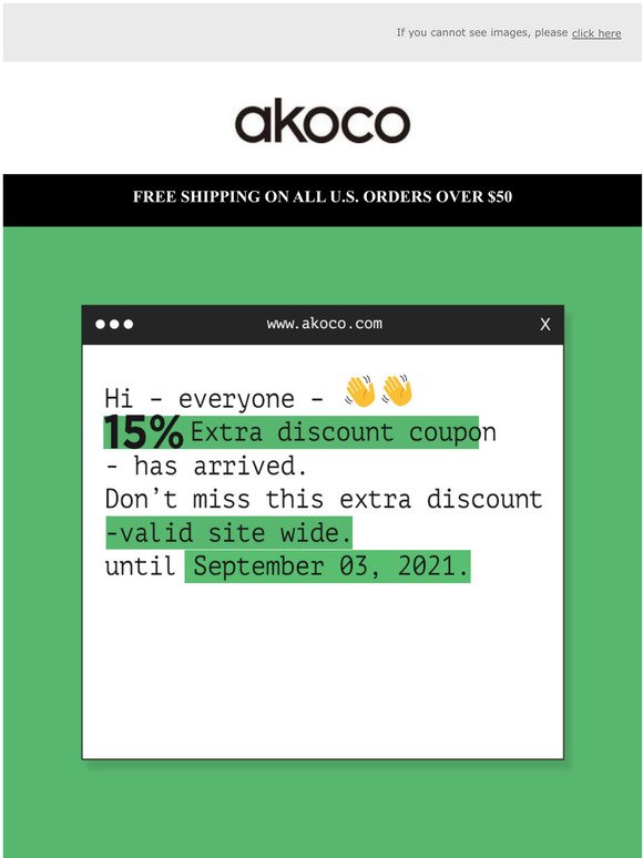[YOUR COUPON] 15% OFF EMAIL EXCLUSIVE