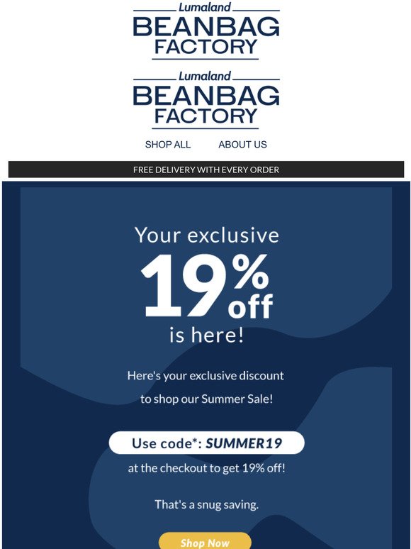 Your exclusive 19% off is here!