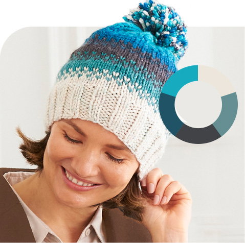 Caron Fading Shades Knit Hat - Blue Image