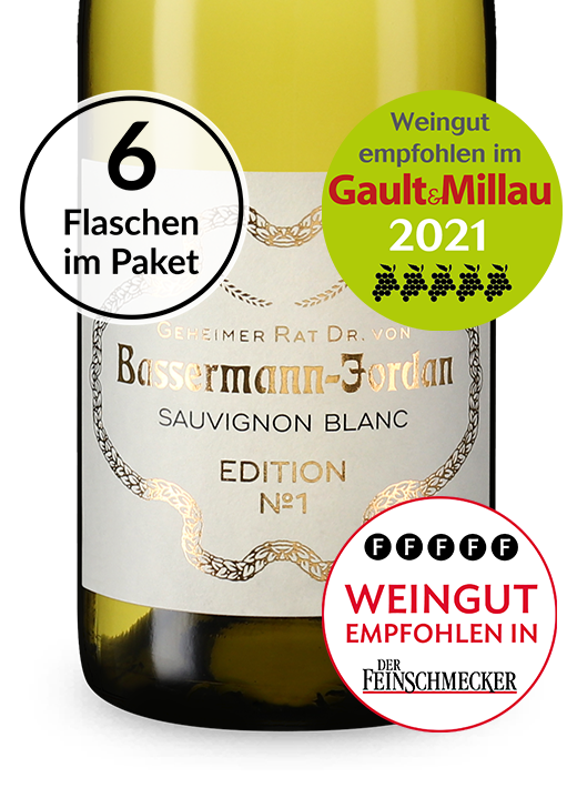 Sauvignon Blanc vom Spitzenerzeuger: Geheimer Rat Dr. von Bassermann-Jordan 6 Flaschen Sauvignon Blanc Edition №1 trocken 2020
