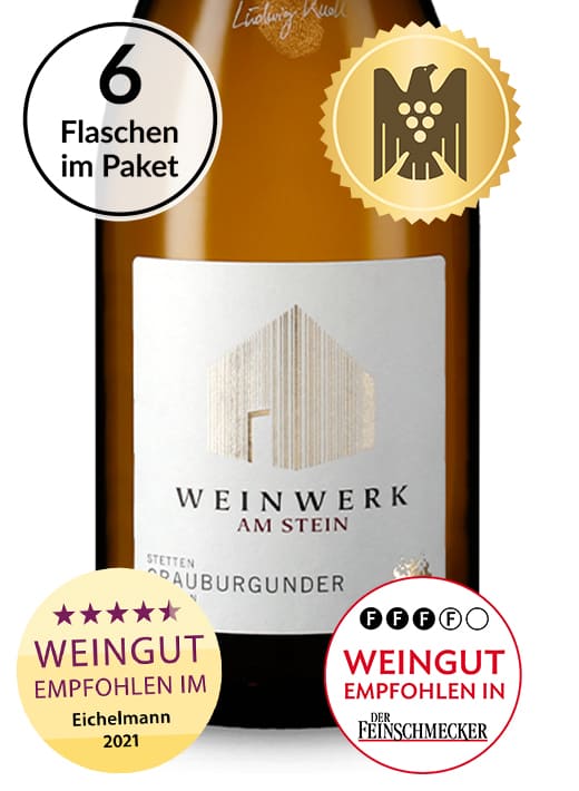 Hochwertiger Grauburgunder-Ortswein: Am Stein 6 Flaschen Stetten Grauburgunder trocken 2020