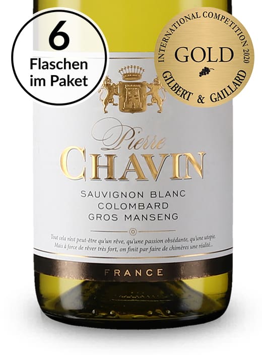 Herrlich frischer Weißweingenuss: Pierre Chavin 6 Flaschen Côtes de Gascogne 2020