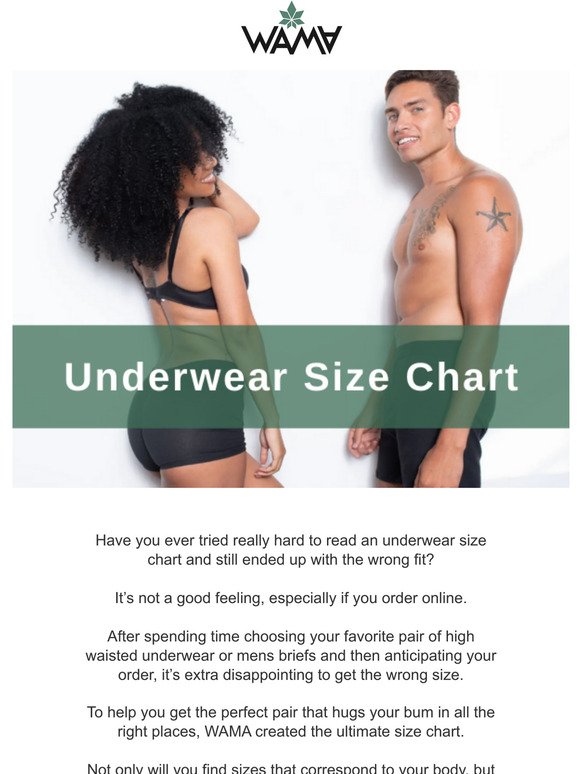 WAMA Underwear: Underwear Size Chart