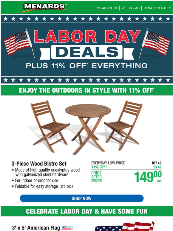 Menards Labor Day Sale 2022