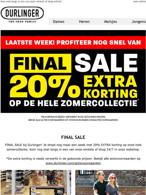 Durlinger: Laatste weekend: 2e paar 50% korting! | Milled