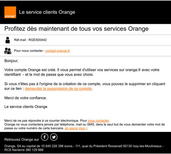 Votre compte Orange a bien t cr
