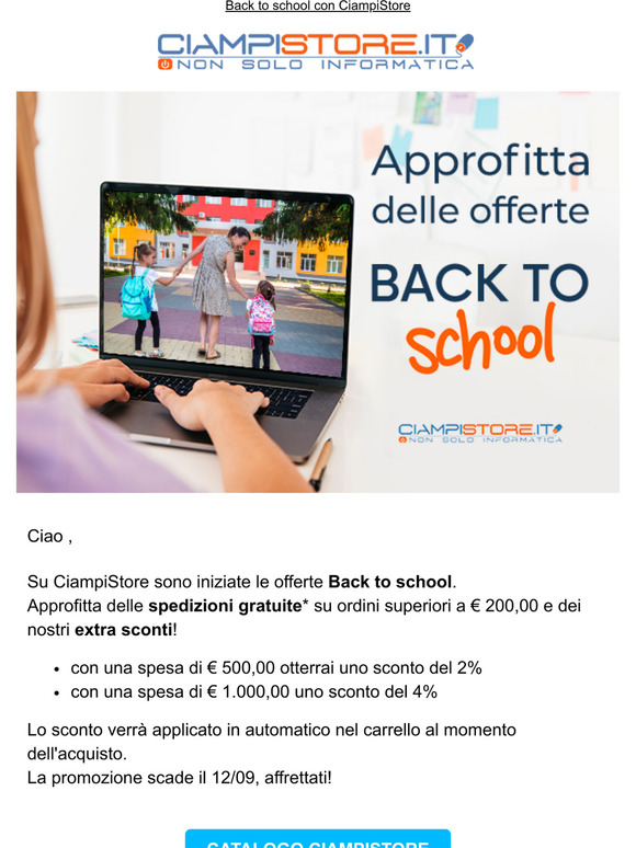  arrivato il Back to school con CiampiStore