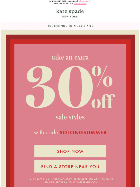 kate spade 25 off code