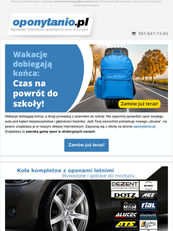 Wakacje dobiegaj koca.  Czas na powrt do szkoy!
