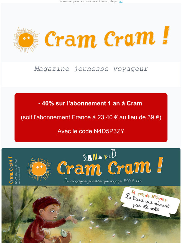 Promotion : -40% sur l'abonnement Cram Cram !