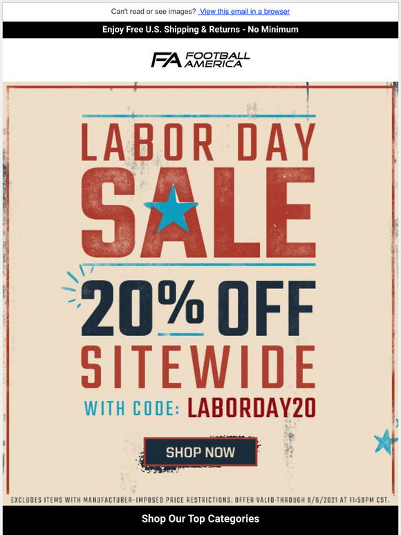 Our Labor Day Sale Starts Today! Take 20% Off Sitewide