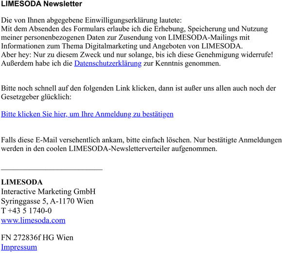 Nur noch ein Klick bis zur Newsletter-Anmeldung
