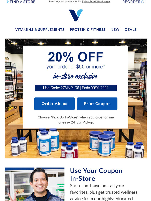 Vitamin Shoppe Your exclusive 20 off coupon is here! Milled