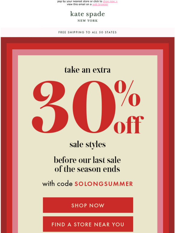 kate spade 25 off code