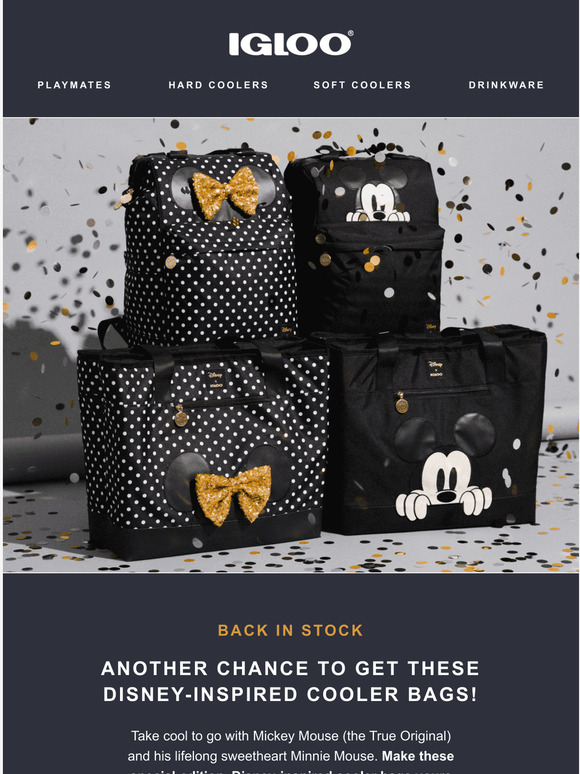 Igloo Coolers Back in stock Mickey Mouse & Minnie Mouse cooler bags