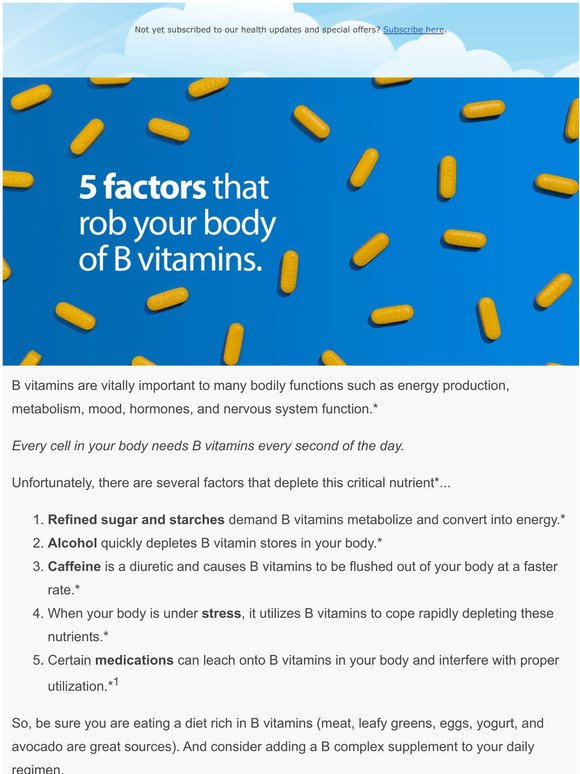 5 Silent Factors Robbing Your Body of B Vitamins...