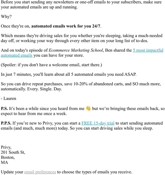 5 automated emails you need ASAP.