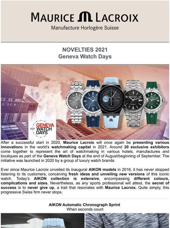 Novelties 2021 - Geneva Watch Days
