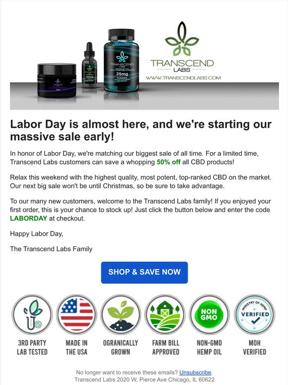 Massive Labor Day Sale!