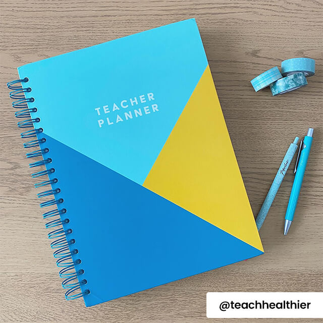 @teachhealthier teacher planner cover photo
