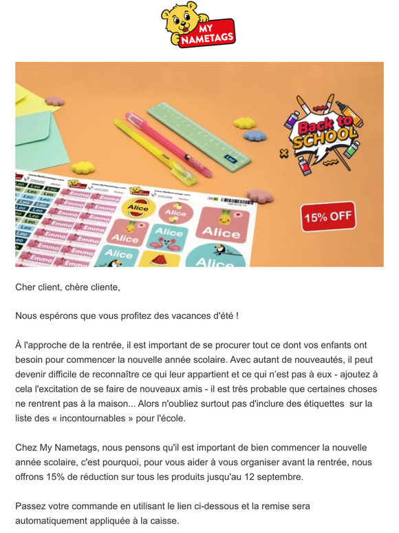 conomisez 15% sur tous les produits! | Bespaar 15% op al uw producten!