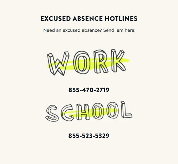 Excused Absence Hotlines