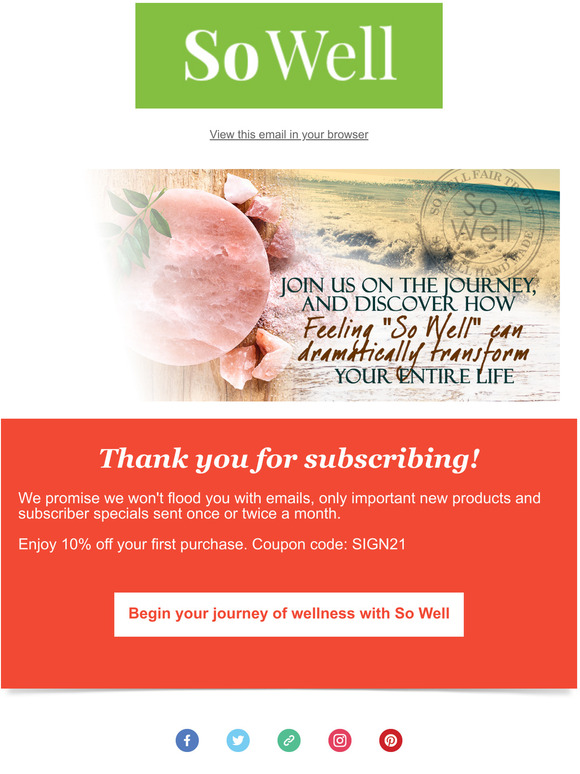 Thank you So much! Your 10% off coupon inside