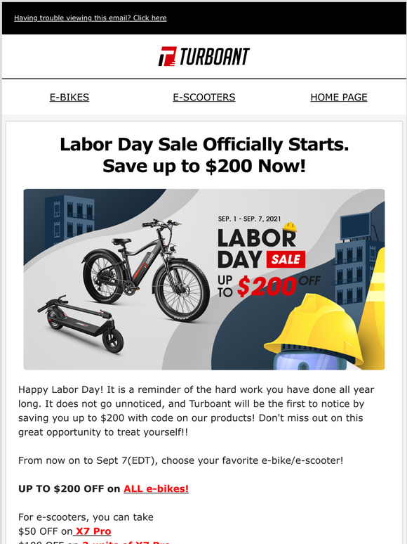 labor day bike sale