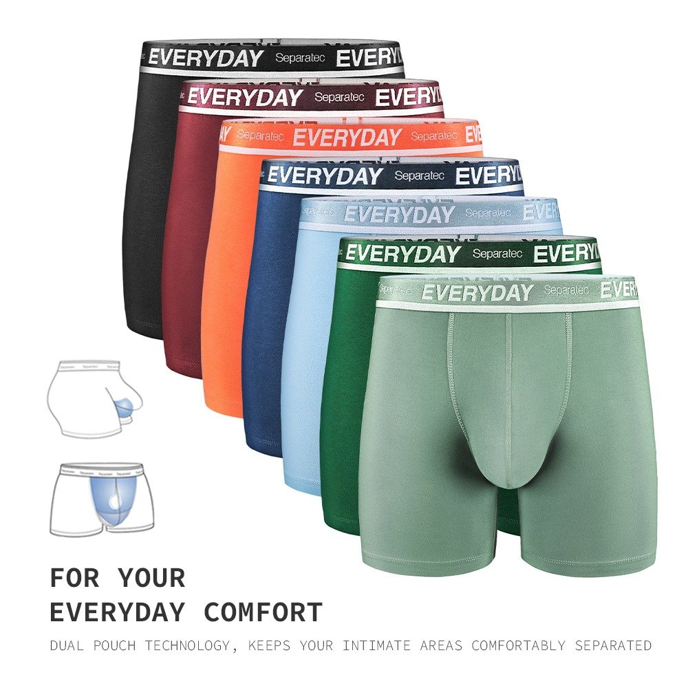 Separatec Men's 7 Pack Breathable Cotton Underwear Separated Pouch Colorful  Ever