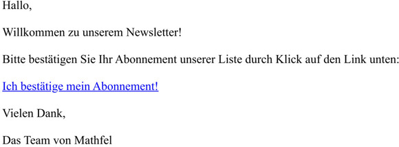 Newsletterbesttigung fr mathfel.de