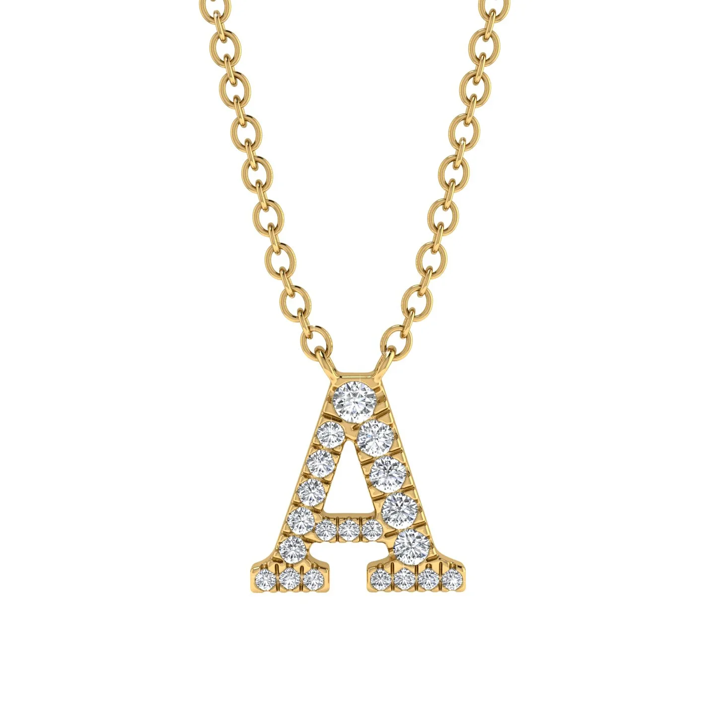 Image of Diamond Gold Initial Necklace - A