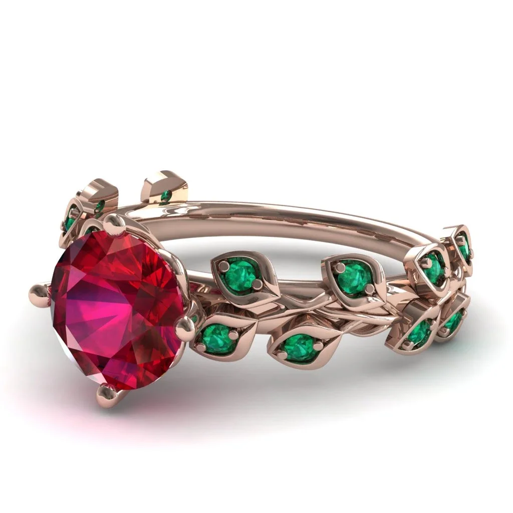 Image of Leaves All Around Ruby Ring - Sydney 2ct  No. 11