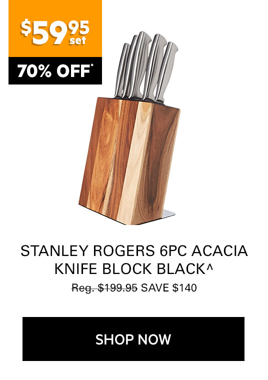Stanley Rogers Acacia 6pc Knifeblock Black